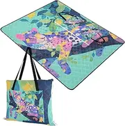 Yoogain Picnic Basket Cute Outdoor Travel Picnic Blanket for 8 to 10 Adults Concert Blanket Colorful Leopard 60x80in