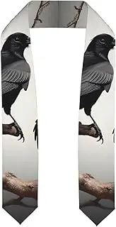 [EdWal] Black Crow Birds on a branch print Graduation Stole and Sash Class for Unisex Adult Honor Stole Honor Stole of 2025