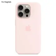 For iPhone 15 Pro Case Compatible with MagSafe Liquid Silicone Phone Back Cover [Induction Popover] Light pink