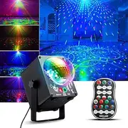 60 Colors Party Lights DJ Disco Lights Sound Activated Outdoor Indoor LED Laser 2 in1 Strobe Lights with Remote for Parties Birthday Xmas Holiday Room Decor We