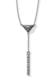 NWT Brighton ASTRID Y Necklace Drop Dangle Scrolled Silver Bar MSRP $48