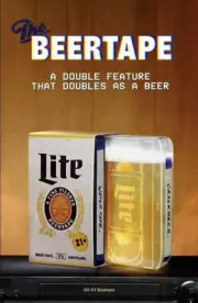 Miller Lite VHS Beer Tape Beer Glass & VCR Tape Limited Edition #82 Sealed Promo