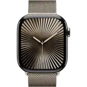 Apple Watch Series 10 46mm Natural Titanium Case GPS + Cellular Sport Band (S/M) (Milanese)