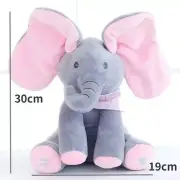 Peek-a-boo Soft Elephant Doll Baby Plush Kids Toy Singing Stuffed Animated Gift-