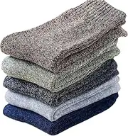 [CLENEA] 5 Pairs Thickened Warm Socks for Men, Winter Warm Socks, Hiking Socks, Soft Casual Socks