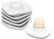Ceramics White Egg Cups Holders for Hard Boiled Eggs Set 6Pcs