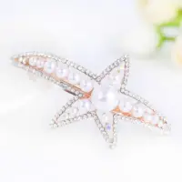 在飛比找momo購物網優惠-【Angel】法國氣質宴會珍珠水鑽蝴蝶結造型髮夾(兩種款式可