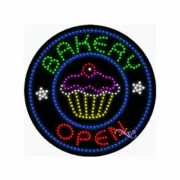 NEW “BAKERY OPEN" BORDER 26x26x1 SOLID/ANIMATED LED SIGN w/CUSTOM OPTIONS 21804