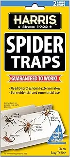 Harris Spider Glue Traps, Pesticide Free (2-Pack), Kills Brown Recluse, Hobo Spider, Black Widow and More