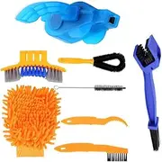 8Pcs Bike Chain Cleaner Kit, Bicycle Chain Cleaning Brushes Wash Tools, Maintenance Chain/Crank/Tire/Sprocket Cycling Corner Stain Dirt Clean for chain Mountain Road City Hybrid Folding Bike