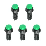 Push Button Switch SPST 1 NO Momentary Round Button 12mm / Green / 5 Pcs