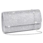 OSDUE Evening Bag Clutch Purses for Women, Rhinestones Purse, Sparkling Silver