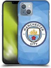 Head Case Designs Officially Licensed Manchester City Man City FC Blue Full Colour Badge Geometric Hard Back Case Compatible with Apple iPhone 14