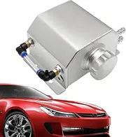 Overflow Tank - Polished Coolant Radiator Tank, Radiator Coolant Reservoir | Car Coolant Expansion Tank Cap, Replacement Coolant Recovery Tank, Overflow Bottle for Engine Cooling System