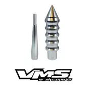 SILVER VMS RACING SPIKE SHIFT KNOB + 4.5" SHIFTER ROD EXTENSION FOR TOYOTA (for: Toyota)