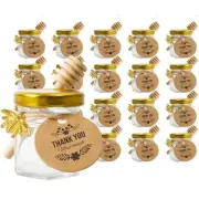 1.5oz 60 Pack Mini Honey Jars Party Favors in Bulk with Dipper Gold Lids Cute
