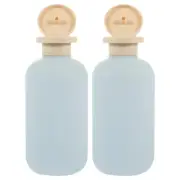 2 Pcs Packing Shampoo Travel Refillable Bottles Toiletry Plastic with Caps