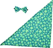 FONDOTIN 1 Set Pet Saint Patrick's Day Costume Dog Bow Tie Holiday Bandanas Breathable Scarf for Kittens and Puppies for Festive Celebrations