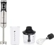 Amazon Basics 500W 4-In-1 Immersion Blender Handheld, Emulsion Silver