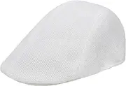 [Tadill] Beret Cap Flap Cabbie Hat Hip Hop Casual Warm Herringbone Hat Men Flat Cap Painter Hats for Gardening Hiking Outdoor Camping, White