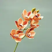 6Heads Cotton Big Cymbidium Orchid Room Decor Artificial Flowers