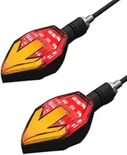 Universal Motorcycle Turn Signal Lamp 12V Led Moto Light Blinker Flowing Water Flashing Lights M10 Screw (Color : 2pcs Red)