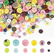 Sukh 700PCS Assorted Buttons for Crafts - Mixed Color Assorted Sizes Round Resin Buttons for Sewing Decorative Bulk Replacement Handmade Ornament DIY Craft Embellishments