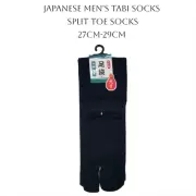 Japanese Men's Tabi Socks Split Toe Socks Large Size 27-29cm Black