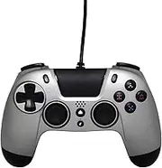 Gioteck - VX4 Wired Controller Titanium for PS4 and PC Gamepad, Joystick Ergonomic Design & Playstation Layout with Quick Fire Trigger Audio Port/Socket 3.5 mm
