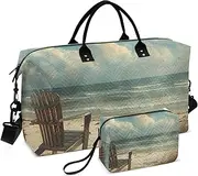 [YXYZRMY] Travel Duffel Bag Beach Retro Chair Grass Gym Bag Sports Tote Bag with Multiple Interior Pockets Shoulder Weekender Bag for Women Men with Toiletry Bag 20.5”x 7.9”x 13.8, Multi-Colored, one