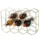 Countertop Wine Rack, 14 Bottle Freestanding Metal Small Wine Rack, Gold