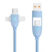 60W 5-in-1 Cable USB-A/Type-C to iP/Micro/Type-C Cable Fast Charging Data Transmission Pure Copper Core Line 1M Long for