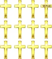 [MIDLE] 12/24/50/100 Pcs Mini Small Gold Cross Lapel Pins (1 in) For Men Women Religious, 1 inch, Metal, no gemstone
