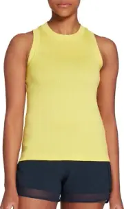 NWT CALIA Women's Everyday Rib Tank Top Size XS Limoncello Yellow $35 4HL22