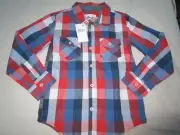 Boys Pumpkin Patch check long sleeve shirt Size 7