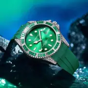 Men's High-End Waterproof Quartz Watch with Stylish Green and Black Bands