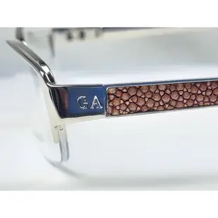 『逢甲眼鏡』GIORGIO ARMANI 光學鏡框 全新正品 半框 暖金色 復古方框 側邊顆粒設計【GA932 3YG】
