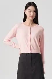 Round Neck Cardigan Light Pink