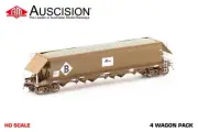 Auscision (NQH-2) NPZH Gravel Hopper, FreightCorp Wagon Grime "B" - 4 Car Pack