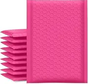 UCGOU Bubble Mailers 5x8.6 Inch Usable Size 5x7 Inch Hot Pink 100 Pack Padded Envelopes Small Business Mailing Packages Self Seal Adhesive Waterproof Boutique Shipping Bags for Jewelry Makeup Supplies