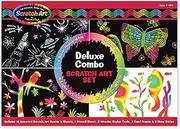 Melissa & Doug Scratch Art Deluxe Combo Set (Arts & Crafts, Hides Colors & Patterns, Easy to Use, Supplies for 16 Projects, 34.925 cm H x 24.765 cm W x 3.81 cm L)