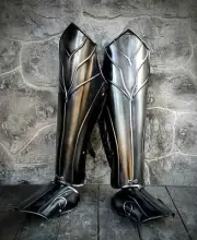 Leg Greaves LARP Steel Dwarven Leg Knight Greaves Armor 18 ga Medieval item
