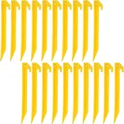 20 PCS Heavy Duty Tent Stakes, 30CM/12INCH Awning Pegs, Canopy Anchoring Pegs, Durable Spike Hook Tent Stakes, Sand Stakes, Camping Caravan Pegs Stakes, Outdoor Camping Beach Spikes Stakes (Yellow)