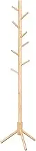 VASAGLE Coat Stand, Solid Wood Coat Rack, Tree Shaped Coat Rack, 8 Hooks, 3 Adjustable Heights, for Clothes, Hat, Bag, for Living Room, Bedroom, Office, Natural RCR004N01