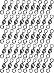 Barrel Swivels - 50 Piece Saltwater Swivels - Hooks Clips 8-Shaped Ring for Trout Offshore Catfishing Freshwater Saltwater Sea