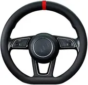 Steering Wheel Cover Car Steering Wheel Cover 38Cm Breathable Universal Handlebar Cover Anti-Skid Steering Protection Case for Men Accessori Auto (Color : D Shape Red)