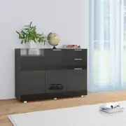 vidaXL Sideboard High Gloss Black 107x35x80.5 cm 2BB