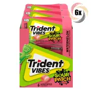 Full Box 6x Bottles Trident Vibes Sour Patch Kid Watermelon Gum | 40 Pieces Each