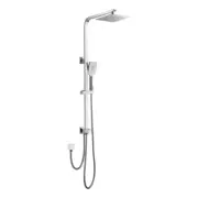 Vibe Chrome Square Full Rail Multifuction Sliding Shower Set Rail - Double Hose
