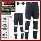 Bisley BPC6334T Workwear FLEX &MOVE Hi-Vis Taped Stretch Cargo Cuffed Work Pants